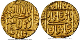 Mughal Empire. Shah Jahan gold Mohur AH 1067 Year 30 (1656/1657) AU Details (Edge Filing) NGC, Khambayat mint, KM260.10, cf. Hull 1555 (different mint...
