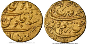 Mughal Empire. Farrukhsiyar (AH 1124-1131 / AD 1713-1719) gold Mohur AH 1130 Year 7 (1717/1718) AU Details (Edge Damage) NGC, Khujista Bunyad mint, KM...