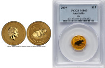 Elizabeth II gold "Year of the Ox" 15 Dollars (1/10 oz) 2009 MS69 PCGS, Perth mint, KM1891. Lunar series. HID09801242017 © 2025 Heritage Auctions | Al...