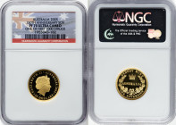 Elizabeth II gold Proof "150th Anniversary of First Australian Sovereign" 25 Dollars 2005 PR70 Ultra Cameo NGC, Sydney mint, KM868. Mintage: 7,500. On...