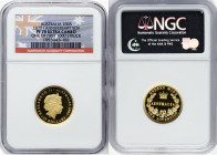 Elizabeth II gold Proof "150th Anniversary of First Australian Sovereign" 25 Dollars 2005 PR70 Ultra Cameo NGC, Sydney mint, KM868. Mintage; 7,500. On...