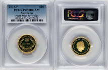 Elizabeth II gold Proof "Sovereign" 25 Dollars 2013-P PR70 Deep Cameo PCGS, Perth mint, KM1397. HID09801242017 © 2025 Heritage Auctions | All Rights R...
