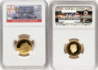 Elizabeth II gold Proof "Sydney Opera House" 25 Dollars (1/4 oz) 2013-P PR69 Ultra Cameo NGC, Perth mint, KM1919. The Land Down Under series. One of F...