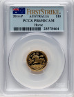 Elizabeth II gold Proof "Year of the Horse" 15 Dollars (1/10 oz) 2014-P PR69 Deep Cameo PCGS, Perth mint, KM2102. Lunar Series. First Strike. HID09801...