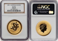 Elizabeth II gold "Year of the Snake" 100 Dollars (1 oz) 2001 MS69 NGC, KM543. HID09801242017 © 2025 Heritage Auctions | All Rights Reserved www.HA.co...