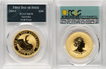 Elizabeth II gold "Swan" 100 Dollars (1 oz) 2020-P MS70 PCGS, Perth mint. First Day of Issue. HID09801242017 © 2025 Heritage Auctions | All Rights Res...