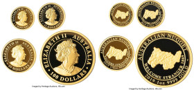 Elizabeth II 4-Piece Uncertified gold "Welcome Stranger Nugget - 150th Anniversary" gold Proof Set 2019 UNC, 1) 100 Dollars (1 oz). 31.107gm, 32.60mm....