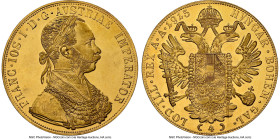 Franz Joseph I gold Restrike 4 Ducat 1915 MS67 NGC, Vienna mint, KM2276, Fr-488. Restrikes struck between (1920-1936). HID09801242017 © 2025 Heritage ...