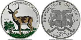 Republic 3-Piece Lot of Certified Colorized Proof 1000 Francs Issues NGC, 1) Colorized Proof "Mountain Chameleon" 1000 Francs 2006 PR68 Ultra Cameo, 2...