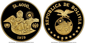 Republic gold Proof "Year of the Child" 4000 Pesos Bolivianos (1/2 oz) 1979-CHI PR69 Ultra Cameo NGC, Valcambi mint, KM199. HID09801242017 © 2025 Heri...