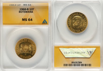 Republic gold "Independence Anniversary" 10 Thebe 1966-B MS64 ANACS, Bern mint, KM2, Fr-1. HID09801242017 © 2025 Heritage Auctions | All Rights Reserv...