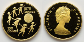 Elizabeth II gold Proof "Year of the Child" 100 Dollars (1/2 oz) 1979 UNC, Royal Canadian mint, KM126. HID09801242017 © 2025 Heritage Auctions | All R...