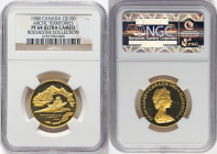 Elizabeth II gold Proof "Arctic Territories" 100 Dollars (1/2 oz) 1980 PR64 Ultra Cameo NGC, Royal Canadian mint, KM129. Ex. Rochester Collection HID0...