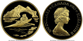 Elizabeth II gold Proof "Arctic Territories" 100 Dollars (1/2 oz) 1980 PR64 Ultra Cameo NGC, Royal Canadian mint, KM129. HID09801242017 © 2025 Heritag...