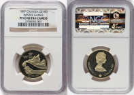 Elizabeth II gold Proof "1988 Winter Olympic Games in Calgary" 100 Dollars 1987 PR63 Ultra Cameo NGC, Royal Canadian mint, KM158. HID09801242017 © 202...