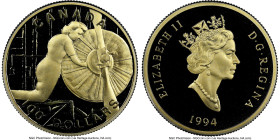 Elizabeth II gold Proof "World War II Home Front" 100 Dollars 1994 PR69 Ultra Cameo NGC, Royal Canadian mint, KM249. HID09801242017 © 2025 Heritage Au...