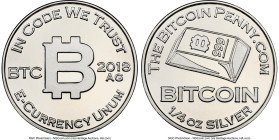 Bitcoin Penny Co. 3-Piece Lot of Certified silver Proof Unfunded (Unloaded) Tokens 2018 (1/4 oz) NGC, 1) Tokens 2018 (1/4 oz) PR69 Ultra Cameo, 2) Tok...