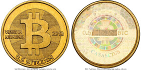 Casacius brass Unloaded (Redeemed) 0.5 Bitcoin (BTC) 2013 MS67 NGC, Ahonen-pg 100. Total Issued: 3,084. Series 2. Type PF. 25.4mm. Firstbits 125tpX2R....