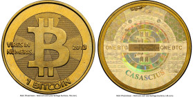 Casascius brass Unloaded (Redeemed) 1 Bitcoin (BTC) 2013 MS67 NGC, Ahonen-pg 94. Total Issued: 8,352. Series 2. Type PF. 28.5mm. Firstbits 13Criai5. F...