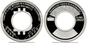 Rarity Check silver Proof Unloaded (Unfunded) "Lost Coin" 0.01 Bitcoin (BTC) 2022 PR68 Ultra Cameo NGC, Ahonen-Unl. Mintage: 100. Accompanied by COA. ...
