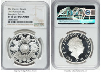 Elizabeth II silver Proof "Queen's Beasts - Completer Coin" 2 Pounds (1 oz) 2021 PR70 Ultra Cameo NGC, S-QBCSB11. The Queen's Beasts series. HID098012...