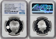 Elizabeth II silver Proof "Philosopher's Stone" 2 Pounds (1 oz) 2022 PR70 Ultra Cameo NGC, Harry Potter series. 25th anniversary commemorative of the ...