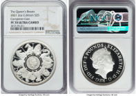 Elizabeth II silver Proof "Queen's Beasts - Completer Coin" 5 Pounds (2 oz) 2021 PR70 Ultra Cameo NGC, S-QBBSC11. The Queen's Beasts series. HID098012...