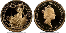 Elizabeth II gold Proof "Britannia" 25 Pounds (1/4 oz) 1989 PR70 Ultra Cameo NGC, KM951. HID09801242017 © 2025 Heritage Auctions | All Rights Reserved...