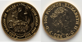 Elizabeth II gold "The Red Dragon of Wales" 100 Pounds (1 oz) 2017 UNC, S-QBBGC2. The Queen's Beasts series. HID09801242017 © 2025 Heritage Auctions |...