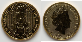 Elizabeth II gold "Yale of Beaufort" 100 Pounds (1 oz) 2019 UNC, S-QBBGC6. The Queen's Beasts series. HID09801242017 © 2025 Heritage Auctions | All Ri...