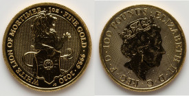 Elizabeth II gold "White Lion of Mortimer" 100 Pounds (1 oz) 2020 UNC, S-QBBGC8. The Queen's Beasts series. HID09801242017 © 2025 Heritage Auctions | ...