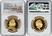 Elizabeth II gold Proof "King George I" 100 Pounds (1 oz) 2022 PR70 Ultra Cameo NGC, S-BMGA3. Mintage: 610. British Monarchs series. Seventh coin stru...