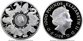 Elizabeth II silver Proof "Queen's Beasts - Completer Coin" 1000 Pounds ( 2 Kilo) 2021 PR70 Ultra Cameo NGC, S-QBCSF1. The Queen's Beasts series. Limi...