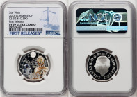 Charles III silver Colorized Proof "R2-D2 & C-3PO" 50 Pence 2023 PR69 Ultra Cameo NGC, Mintage: 12,510. Star Wars series. First Releases. HID098012420...