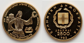 Republic gold Proof "Pan-European Games - Spyros Louis" 2500 Drachmai 1982 UNC, KM141. HID09801242017 © 2025 Heritage Auctions | All Rights Reserved w...