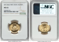 Islamic Republic gold "Spring of Freedom" Azadi SH 1366 (1987) MS65 NGC, KM1248.2. HID09801242017 © 2025 Heritage Auctions | All Rights Reserved www.H...