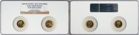 British Dependency. Elizabeth II Pair of Certified gold 1/4 Angels Proof Set 2009 PR69 Ultra Cameo NGC, 1) "Archangel Michael with Spear" 1/4 Angel (1...