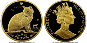 British Dependency. Elizabeth II gold "New York Ally Cat" 1/2 Crown 1990-PM MS68 NGC, Pobjoy Mint mint, KM280. Cat Series. HID09801242017 © 2025 Herit...