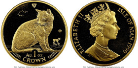British Dependency. Elizabeth II gold "New York Ally Cat" Crown 1990-PM MS68 NGC, Pobjoy Mint mint, KM275b. Cat Series. HID09801242017 © 2025 Heritage...