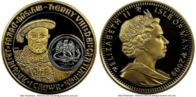 British Dependency. Elizabeth II bimetallic gold & platinum Proof "25th Anniversary" Crown & Angel 2009 PR69 Ultra Cameo NGC, Pobjoy mint. Platinum In...