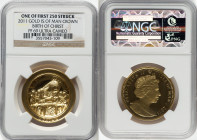 British Dependency. Elizabeth II gold High Relief Proof "Donatello's Chellini Madonna - Birth of Christ" Crown 2011-PM PR69 Ultra Cameo NGC, Pobjoy mi...