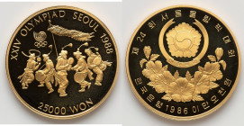 Republic gold Proof "Seoul Olympics - Folk Dancing" 25000 Won 1986 UNC, KM58, Fr-11. HID09801242017 © 2025 Heritage Auctions | All Rights Reserved www...