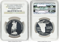 Republic silver Proof Essai "Reiterdenkmal Centennial" 10 Dollars 2012 PR69 Ultra Cameo NGC, KM-Unl. Sole example certified by NGC, with a reported mi...
