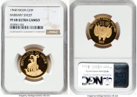Republic gold Proof "Barbary Sheep" 25 Francs 1968 PR68 Ultra Cameo NGC, Valcambi SA mint, KM9. "Republioue" variety. HID09801242017 © 2025 Heritage A...