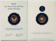 Republic gold Proof "Bird Wing Butterfly" 100 Kina 1978 FM-(U) UNC, Franklin mint, KM13. Mintage: 400. 9.57gm. Housed in a blue case. HID09801242017 ©...