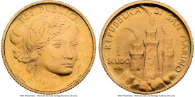 Republic gold "The Republic" Scudo 1976 MS65 NGC, Rome mint, KM60. A less-encountered issue from the land-locked microstate inside Italy. This Gem sel...