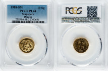 Republic gold Prooflike "Year of the Dragon" 10 Singold (1/10 oz) 1988-SM PL68 PCGS, Singapore mint. Lunar Series. HID09801242017 © 2025 Heritage Auct...