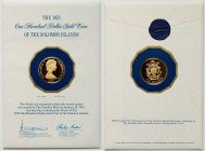 Elizabeth II gold Proof "Attainment of Sovereignty" 100 Dollars 1978 UNC, Franklin mint, KM9. Mintage: 3,159. Housed in a blue case. HID09801242017 © ...