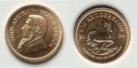 Republic gold 1/10 Krugerrand (1/10 oz) 2024 UNC, South African mint, KM105. HID09801242017 © 2025 Heritage Auctions | All Rights Reserved www.HA.com/...