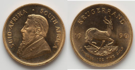 Republic gold Proof Krugerrand (1 oz) 1990 UNC, Pretoria mint, KM73. HID09801242017 © 2025 Heritage Auctions | All Rights Reserved www.HA.com/TexasAuc...